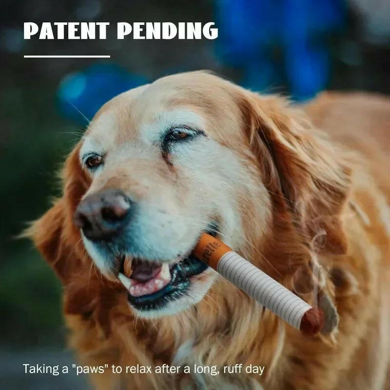 Fun Plush Interactive Cigarette Dog Toy - Chew-Friendly, Giggle Gift Box for Playful Dogs!