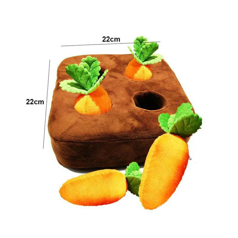 Interactive Dog Toys Carrot Snuffle Mat for Dogs Plush Puzzle Toy Non-Slip Nosework Feed Games Pet Stress Relief with 12 Carrots Outdoor Dog