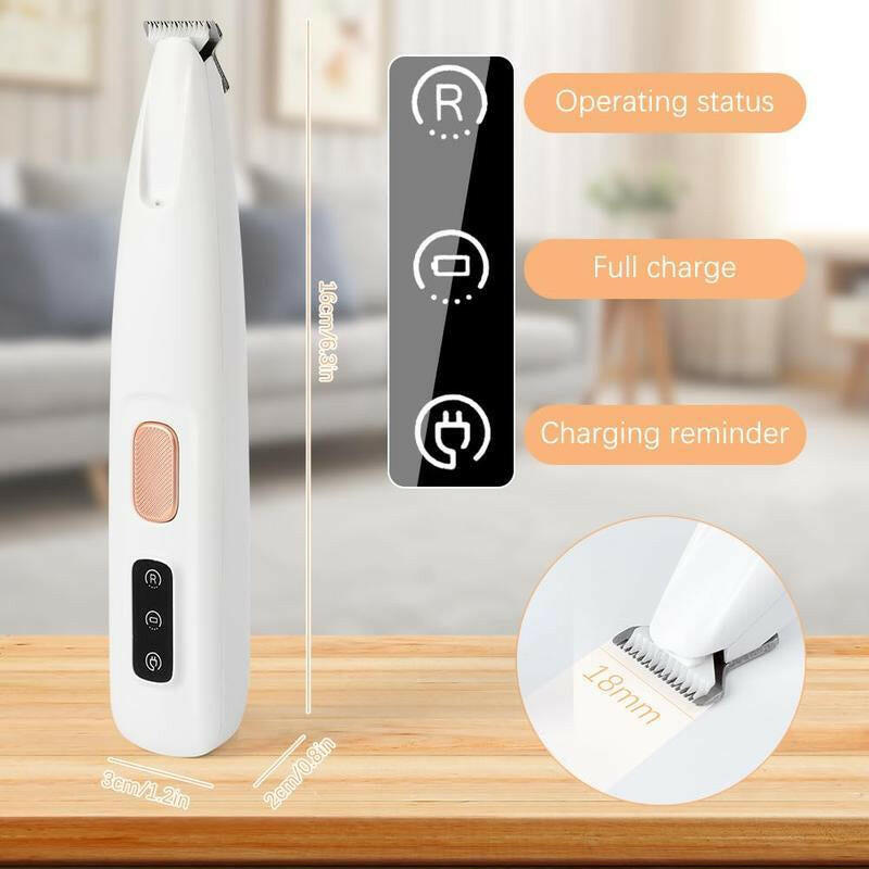 2025 New Pet Paw Trimmer 1Pack Rechargeable Quiet Hair Trimmer for Pets Professional Pet Grooming Kit - Cordless Waterproof Clippers with LED for Precision Trimming Ideal for Home Grooming Pet Hair