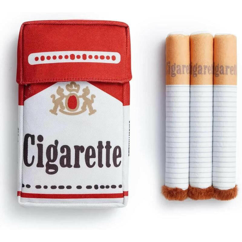 Fun Plush Interactive Cigarette Dog Toy - Chew-Friendly, Giggle Gift Box for Playful Dogs!