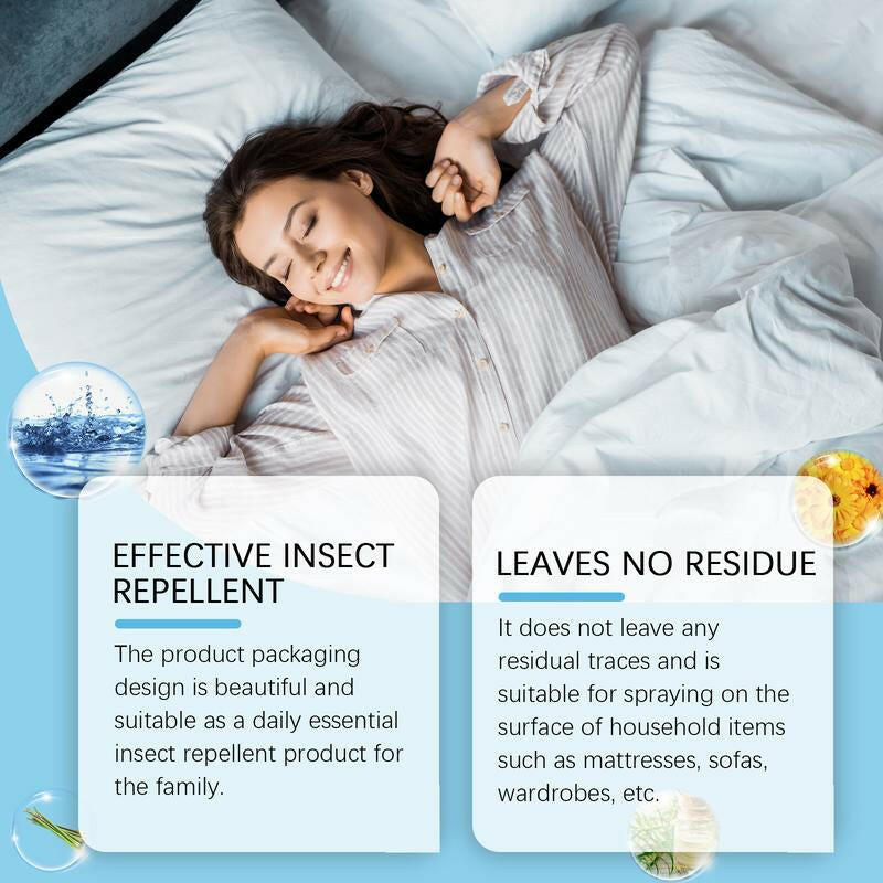 Jue-Fish Bedbug Spray Killer Bedbug Eliminator Dormitory Bed Bedroom Lice and Mite Spray Advanced Antibacterial Acting Low Odor