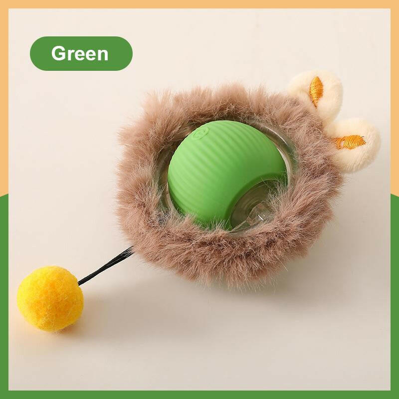 Cat&Dog Toy - Interactive USB Rechargeable Ball Toy on Rug with Bird Chirping, Anti-Depression Fun Gift for Cats & Dogs