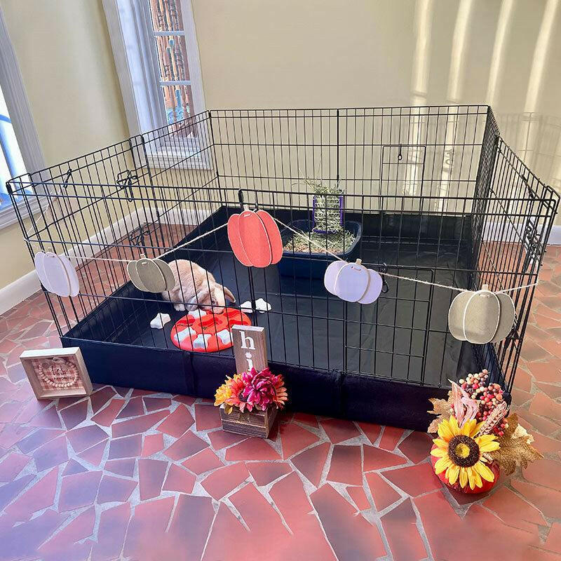 【On Sale】Aivituvin-Air71 Bunny Playpen| Guinea Pig Playpen with Floor,Petlife,Dog Playpen,Rabbit Playpen,Dog Crate,Metal Pet Fence with Pad