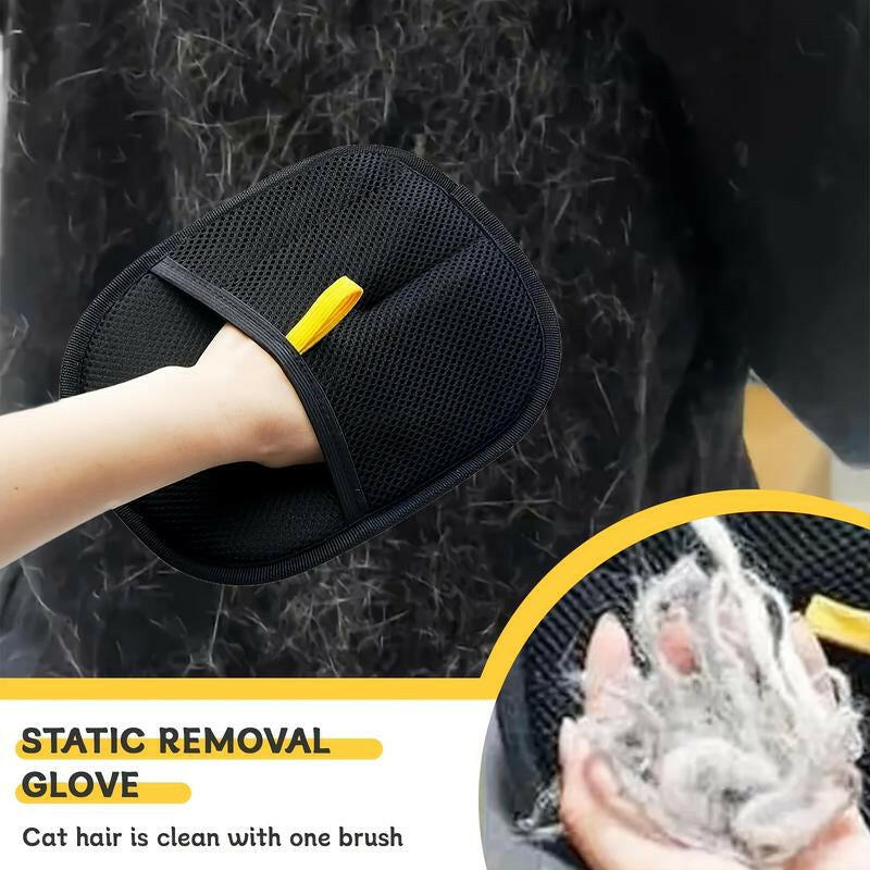 Gloves for Removing Pet Hair and Fluff - Featuring a Dual Brush Design, Specifically Designed for Cleaning Cat Hair, Reusable, Enhancing Comfort and Cleanliness in Your Home