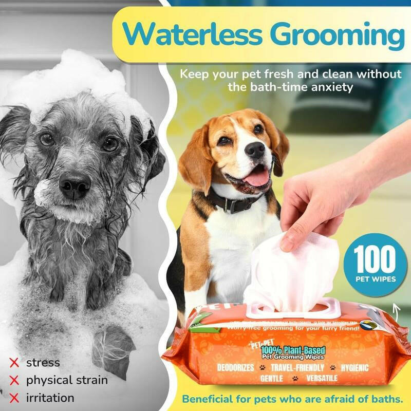 Pet N Pet 720 Count Unscented Dog Poop Bags, 38% Plant-Based & 62% PE + 100% Plant-Based Hypoallergenic Dog Wipes, 100 Count