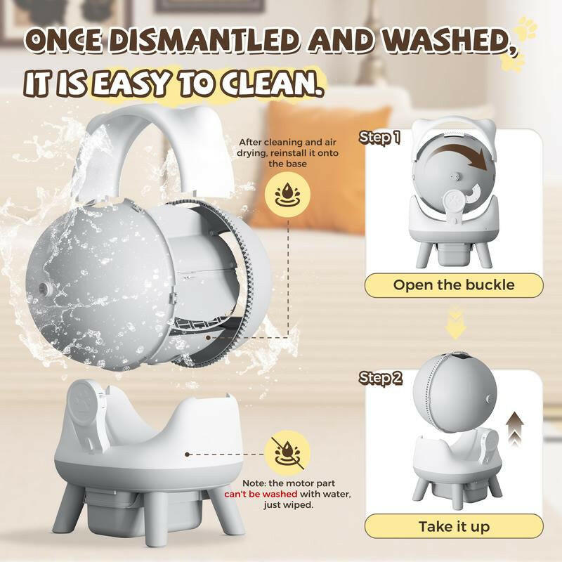 Warcat Self Cleaning Litter Box Large Capacity Automatic Litter Box with App Control, Odor Control, Auto Safety Sensors for Multiple Cats Low Noise Electric Litter Robot