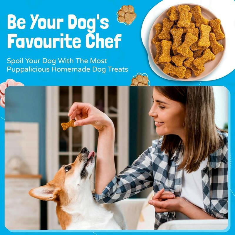 Homemade Dog Treat Kit - DIY Dog Treat Baking Kit W/Molds, Cutters, Recipes & Gift Bags - Bake Fresh, Healthy Organic Training Treats for Dogs at Home