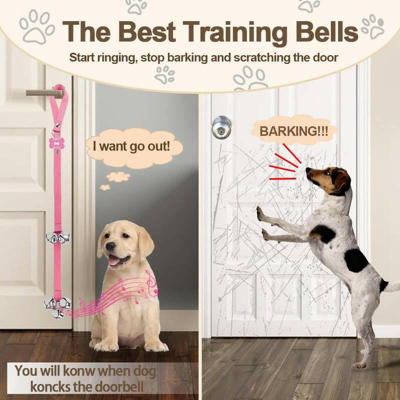 2-Pack Dog Door Bells for Effective Potty Training - Puppy Doorbell Jingle for Convenient Outdoor Access - Pet Accessories