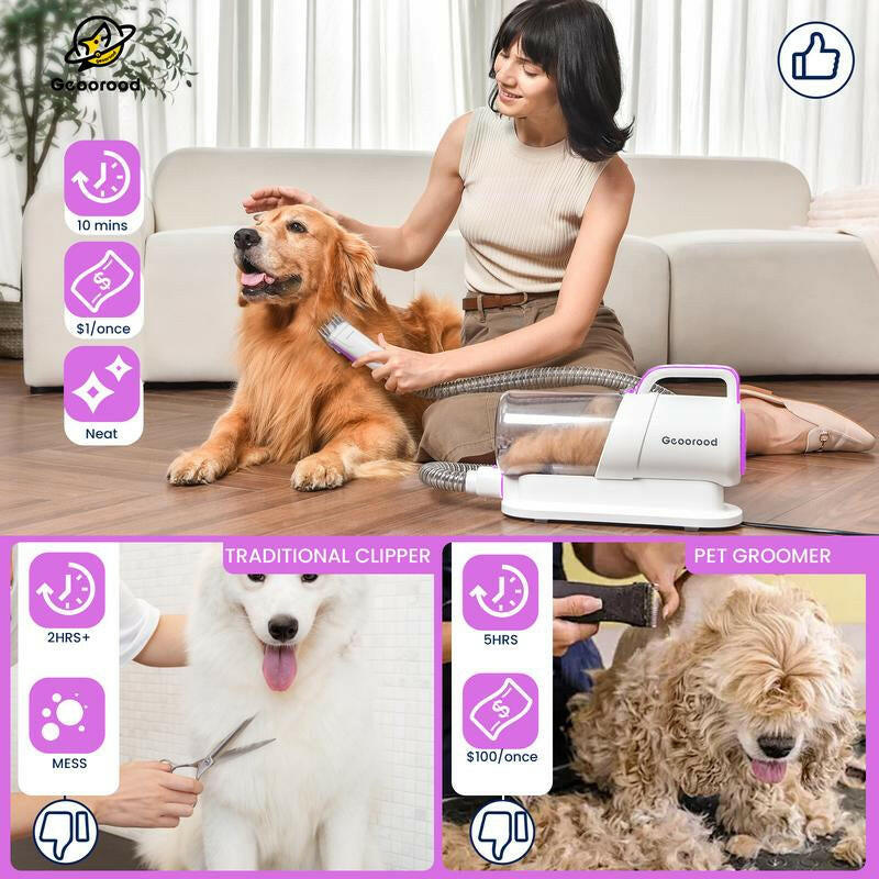 Geoorood Dog Grooming Vacuum Kit with 13000Pa Suction Power & 2.2L Dust Collection for Furry Animal Cleaning #Tiktokshopbacktoschool