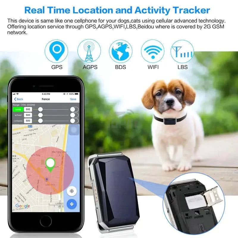 GPS Pet Tracker Collar for Lost Pet Location Tracking My Store