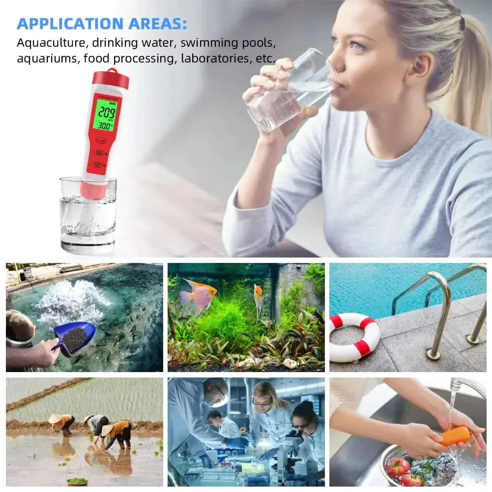 4 in 1 Digital PH EC Meter LCD Tester Pocket Hydroponics Aquarium Water Test Pen My Store