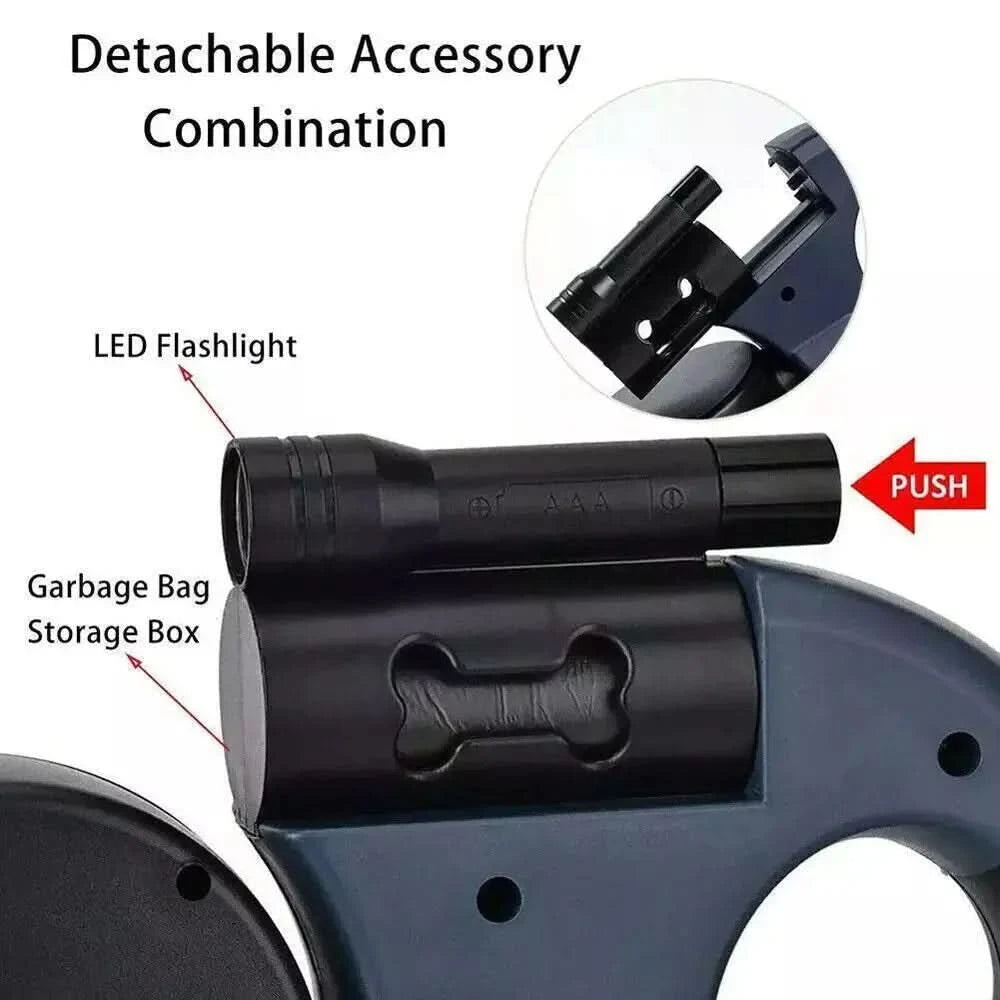 Dual Pet Leash Retractable Reflective Lead 360 Swivel Double Dog Walking Leash My Store
