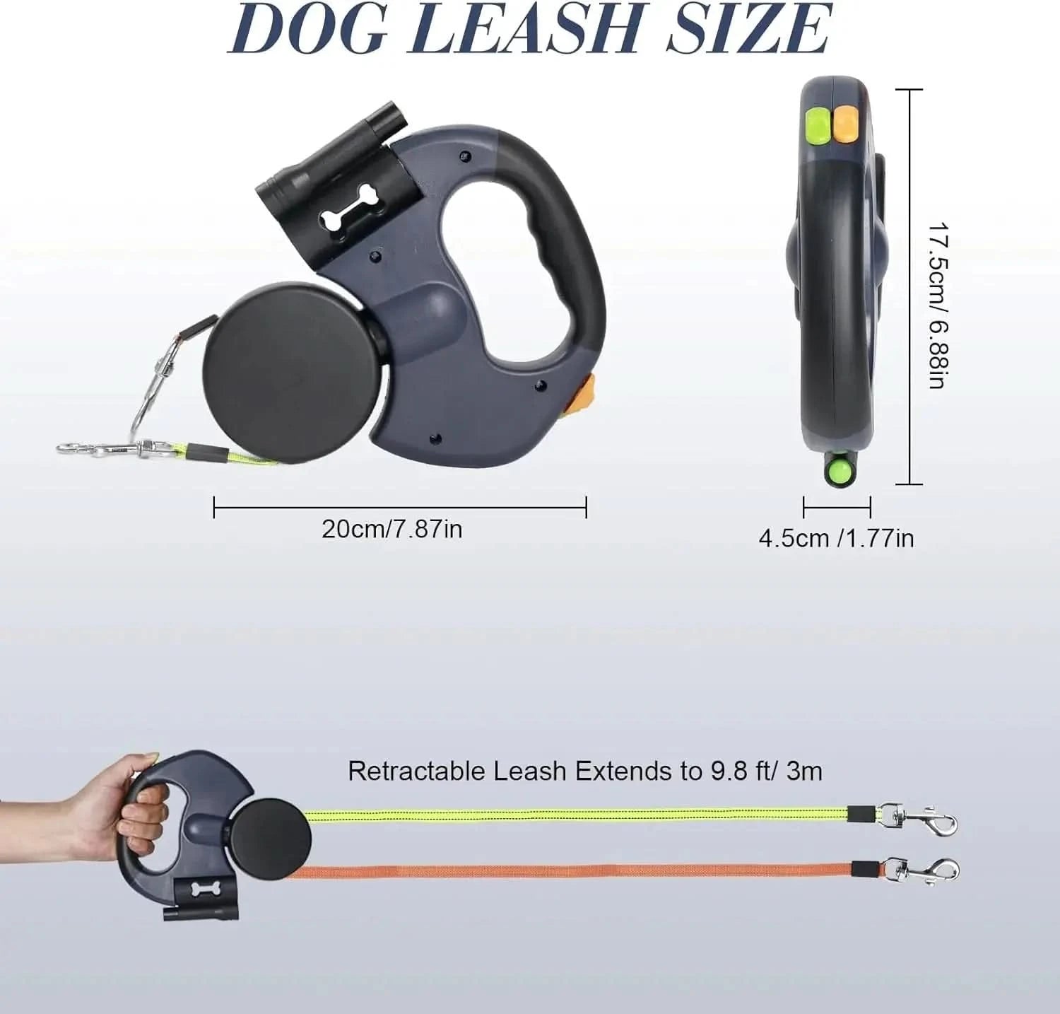 Dual Pet Leash Retractable Reflective Lead 360 Swivel Double Dog Walking Leash My Store