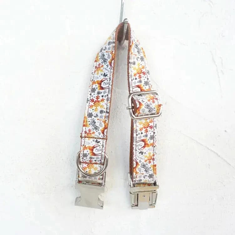 Handmade Golden Christmas Dog Collar by MUTTCO My Store