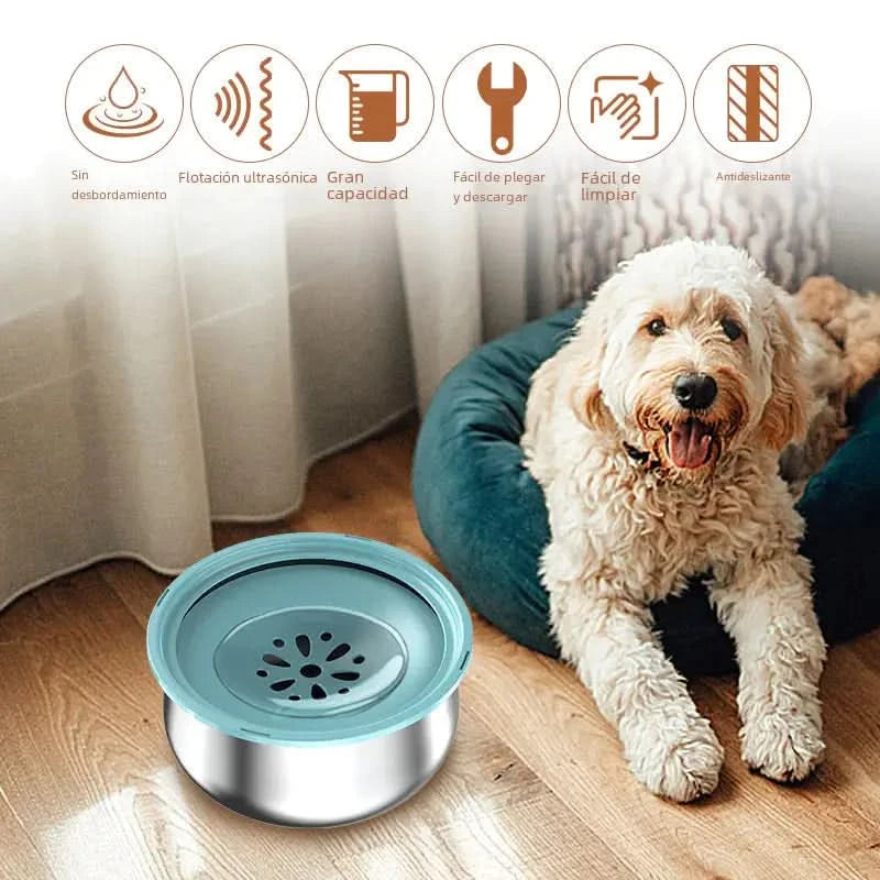 Stainless Steel Large Pet Water Bowl with Splash Guard My Store