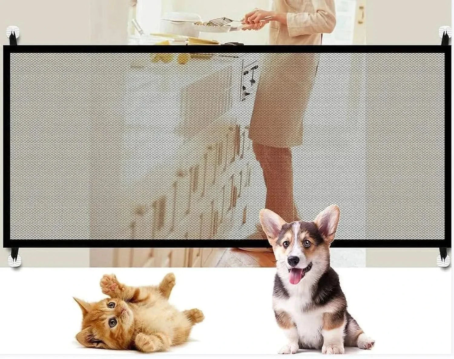 Pet Fence Isolation Fence Transparent Window Balcony Fence Pet Safety Protection,Pet Door,Dog Door,Pet RailingDog RailingDogs Screen Mesh.(71 * 28.3) Inches My Store