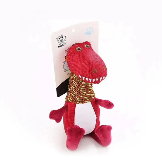 Plush Dinosaur Dog Toy with Sound and Chew Features My Store