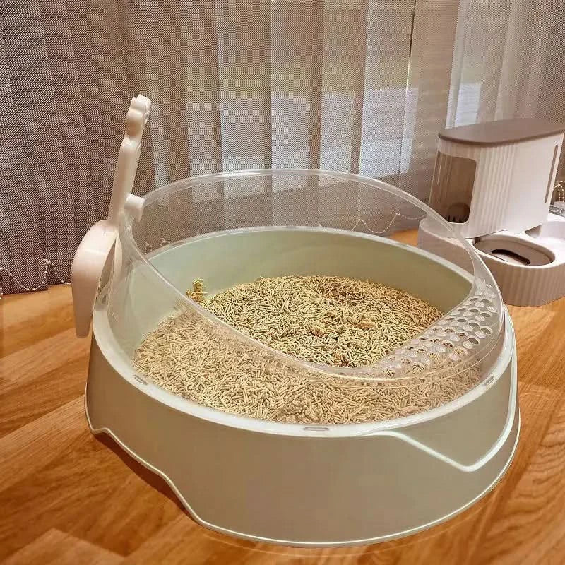 Large Semi-Enclosed Cat Litter Box with Shovel My Store