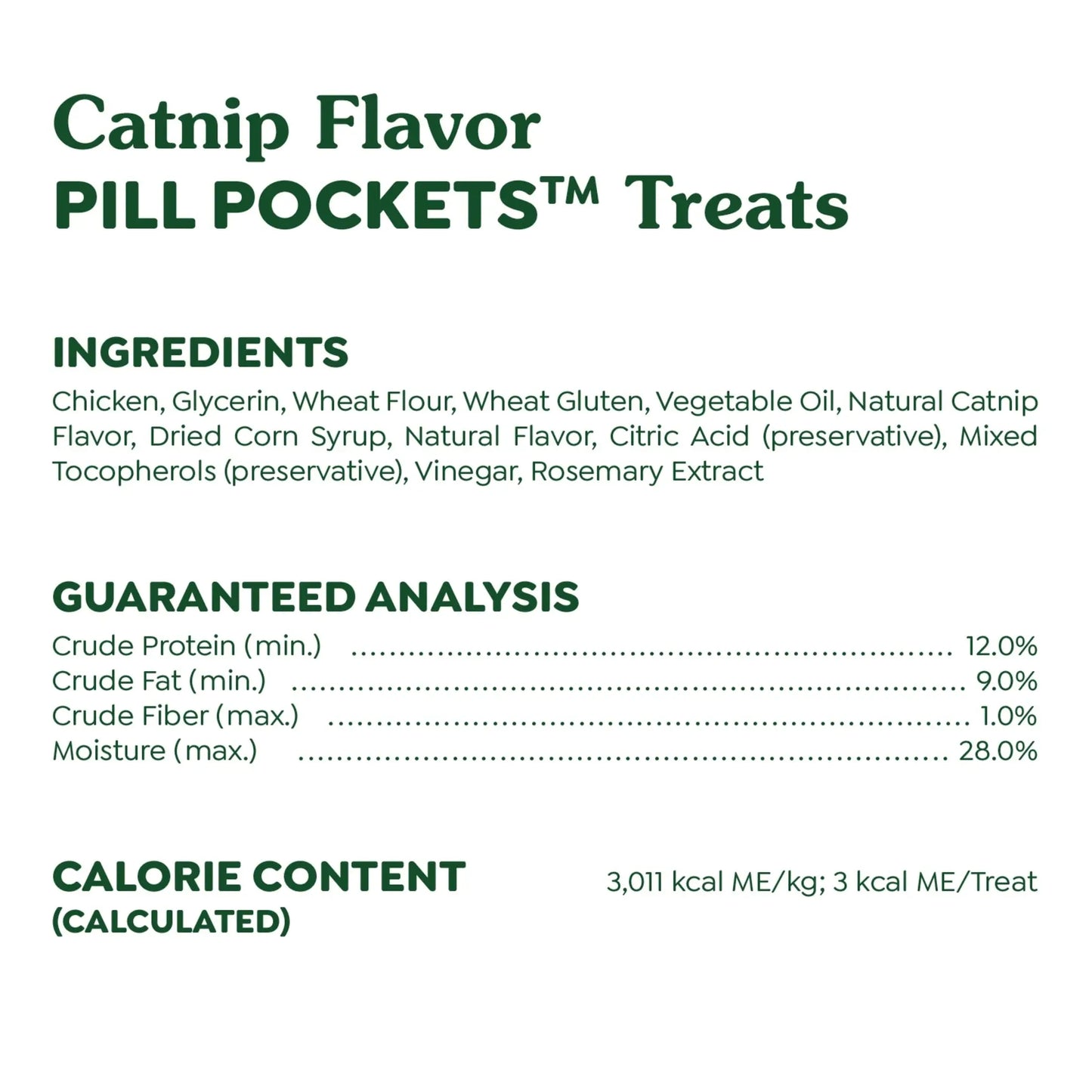 Feline Pill Pockets for Cats Natural Soft Cat Treats, Catnip Flavor, 1.6 Oz Pack (45 Treats)
