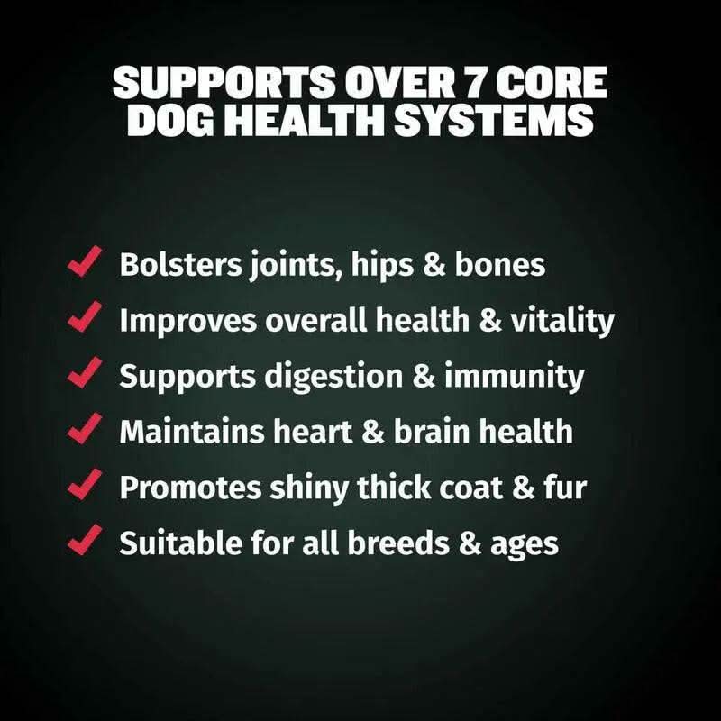 Bully Max Total Health Dog Supplement – Omega-3, Joint Support, Immune Boost & Digestive Aid for All Dogs, Puppies, Seniors & Breeds