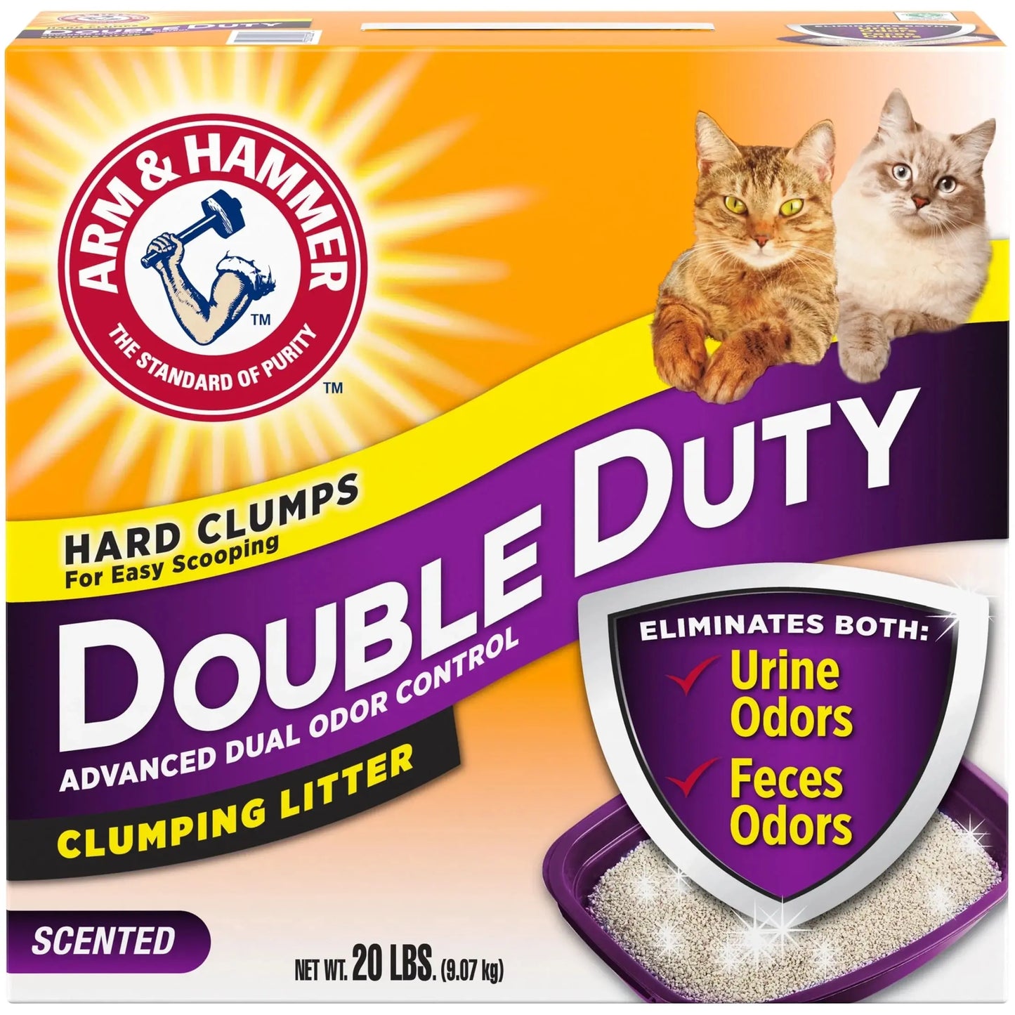 Double Duty Cat Litter, Advanced Odor Control Clumping Cat Litter, Scented, 20 Lbs