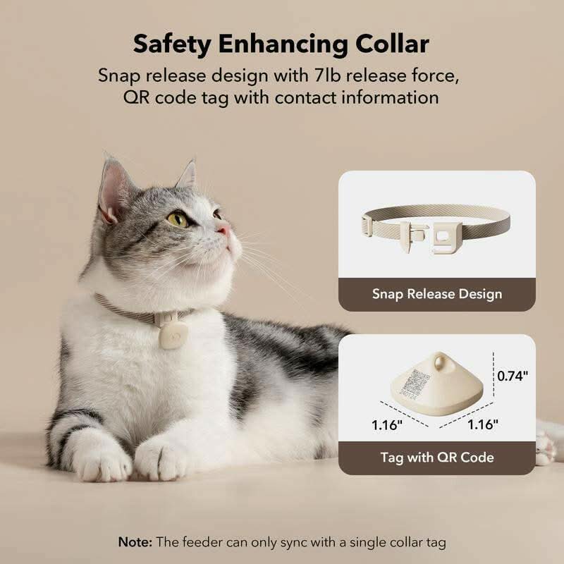 PETLIBRO Upgraded RFID Automatic Cat Feeder, 5G Wi-Fi Automatic Pet Feeder, 3L Auto Cat Feeder App Control with Light Collar Tag, Tag Activated One Automatic Cat Food Dispenser 1-10 Meals Control