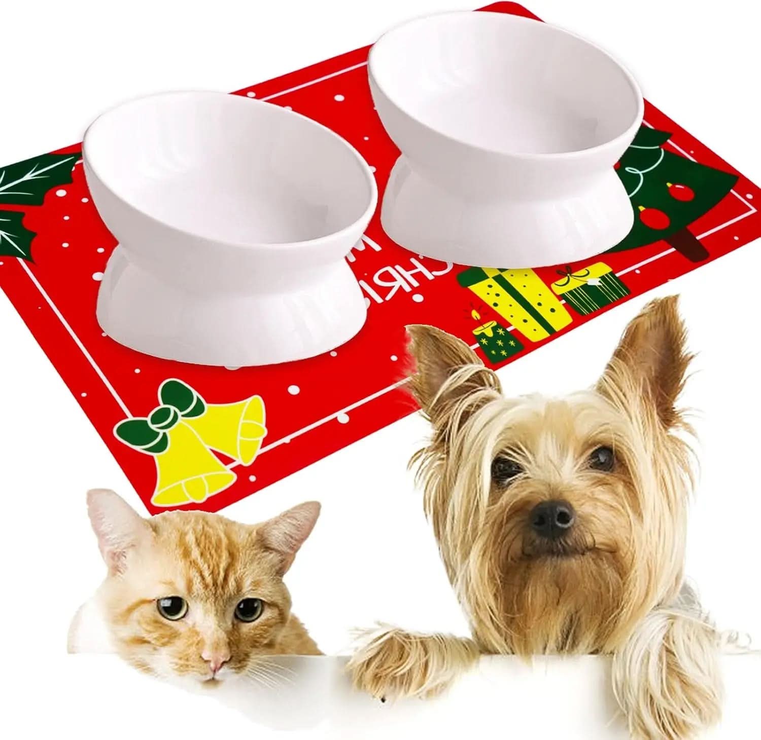 Non-Slip Waterproof Pet Food Mat for Dogs and Cats, 11” x 18”