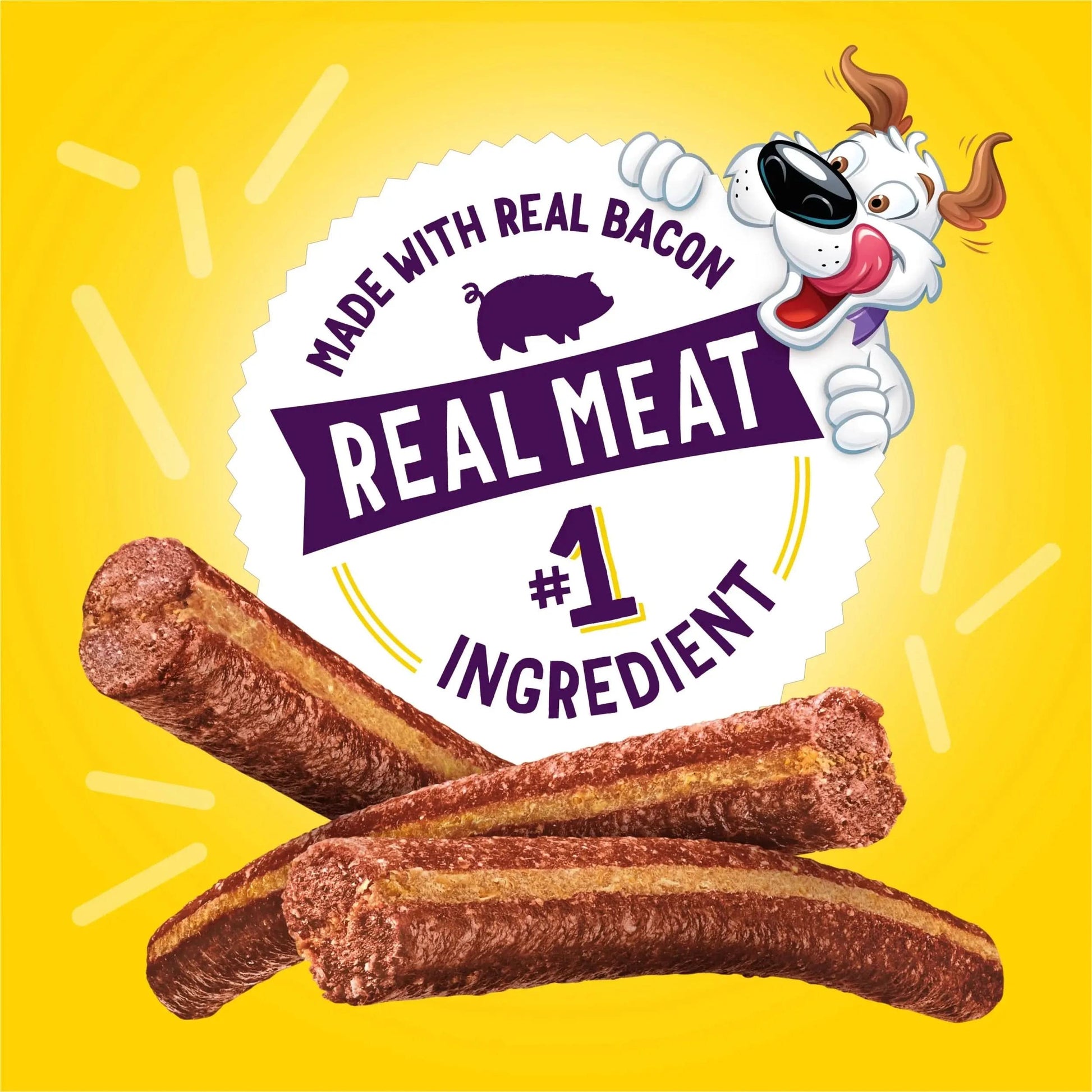 Purina  Flavor Stix Dog Treats with Real Bacon & Peanut Butter Tender Chews, 25 Oz Pouch