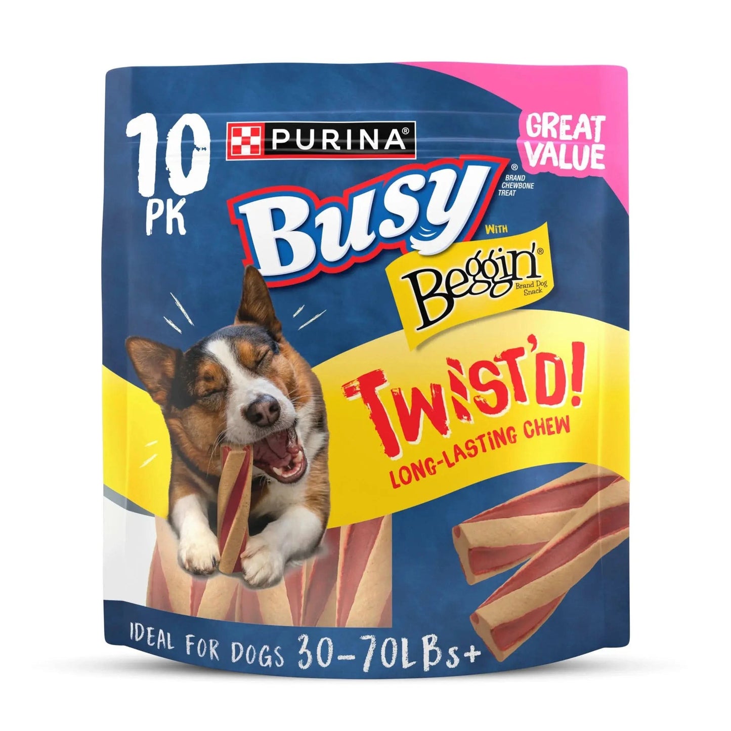 Purina  with Beggin' Twist'D Small & Medium Dog Treats with Bacon, 36 Oz Pouch (10 Count)