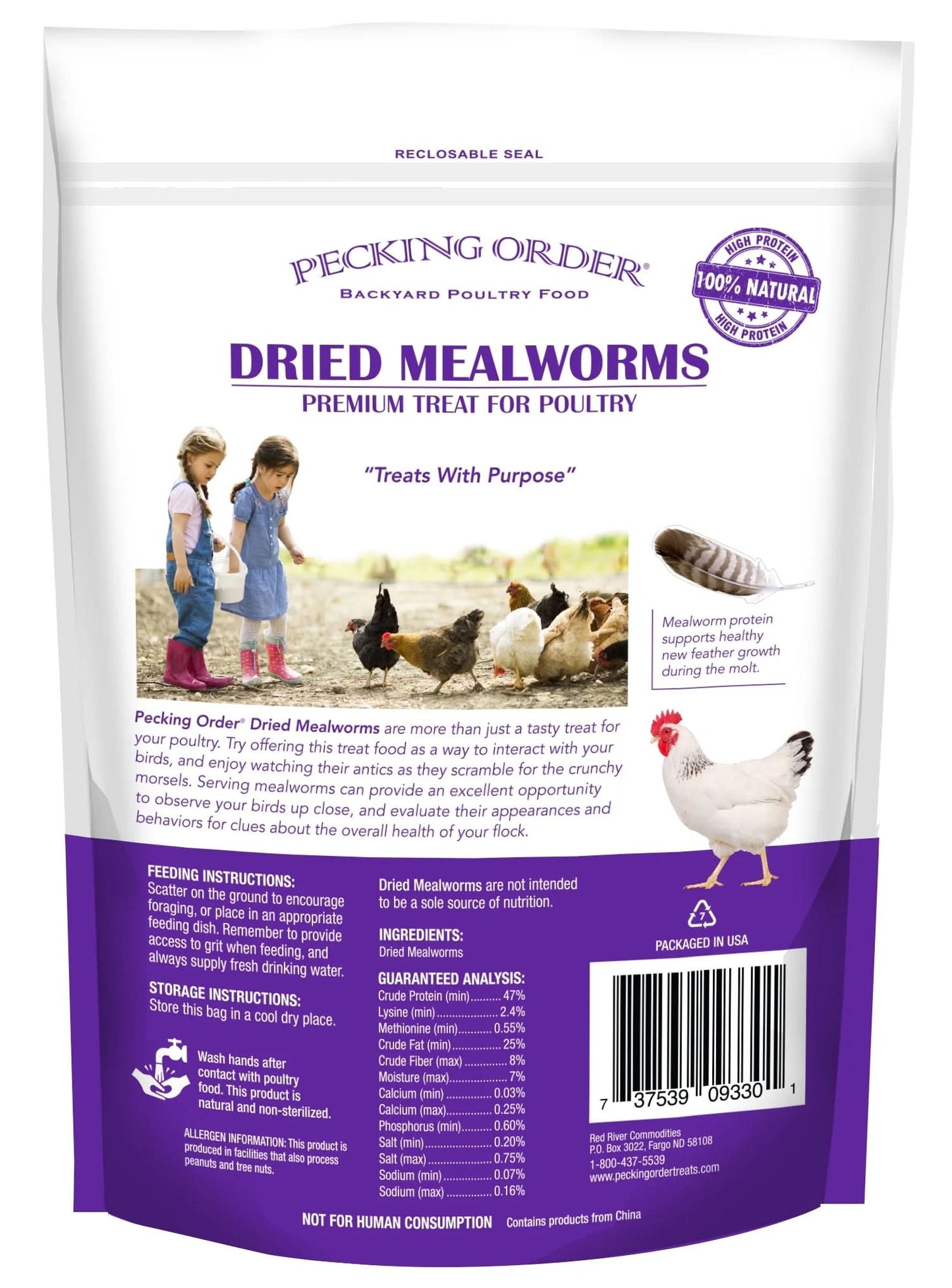 Dried Mealworms Backyard Chicken Feed & Treat, 10 Oz.