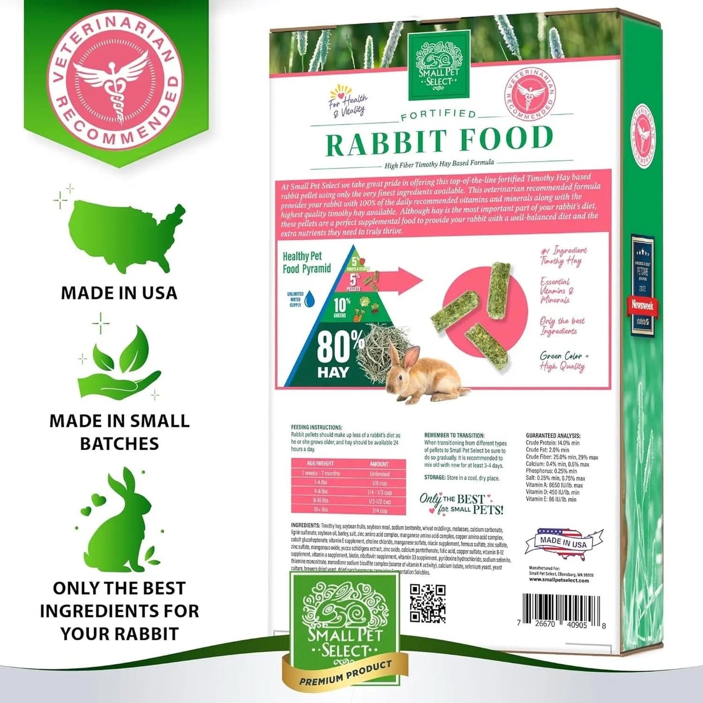 Premium Rabbit Food Pellets, 10 lbs