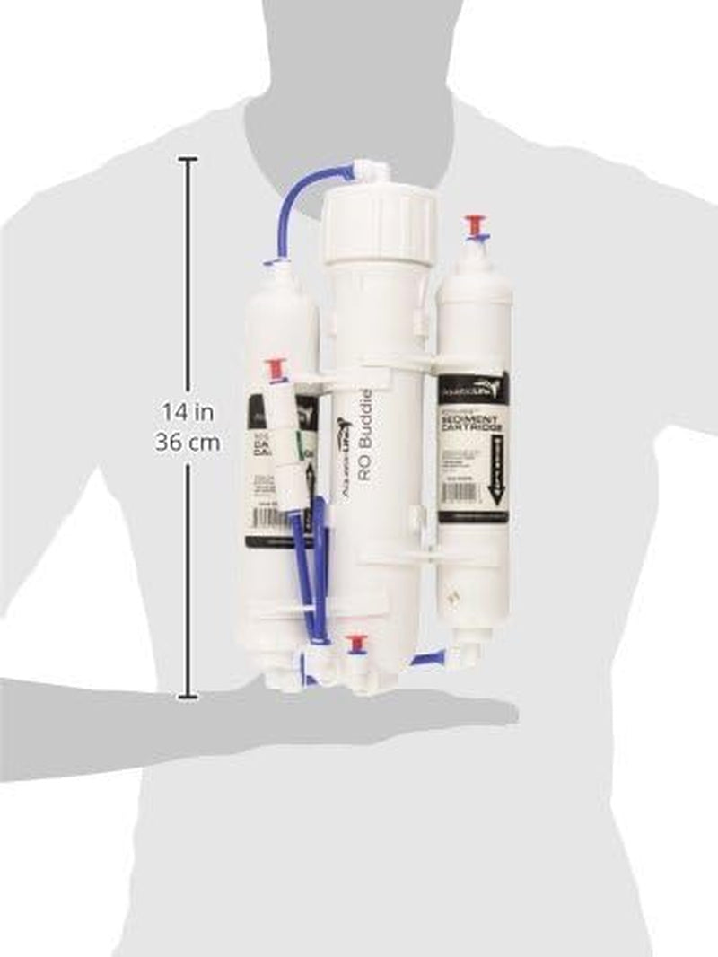 RO Buddie 3-Stage Reverse Osmosis Water Filtration System for Aquariums and Fountains, 100 GPD