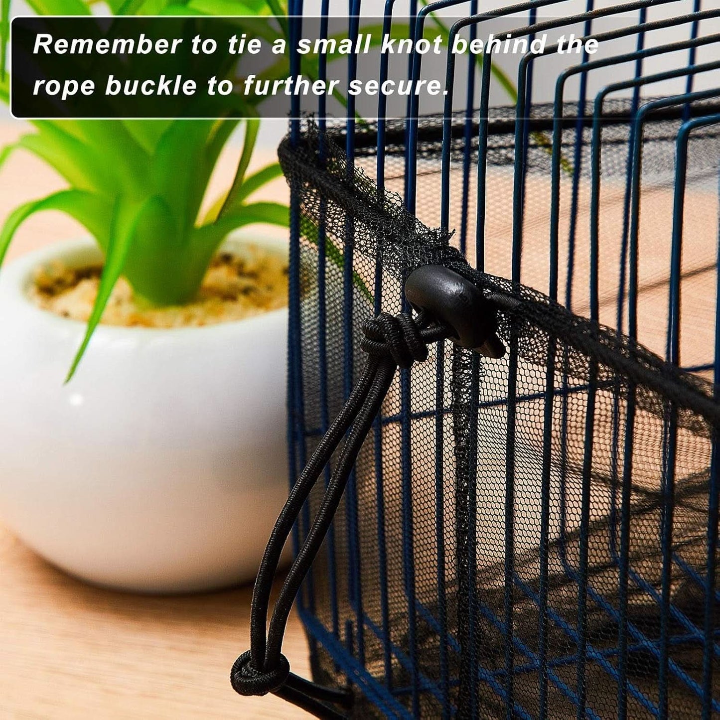 Large Adjustable Bird Cage Cover with Seed and Feather Catcher - Nylon Mesh Net Soft Skirt Guard for Parakeets, Macaws, and African Round/Square Cages (118 x 15 Inches)