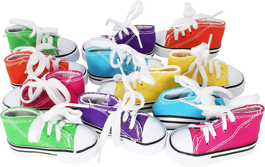 Pack of 12 Mini Sneakers - 3" Long x 1.5" High x 1.25" Wide Parrot Foot Talon Cage Toy for Senegal, Ringneck, Pionus, and Similar Birds