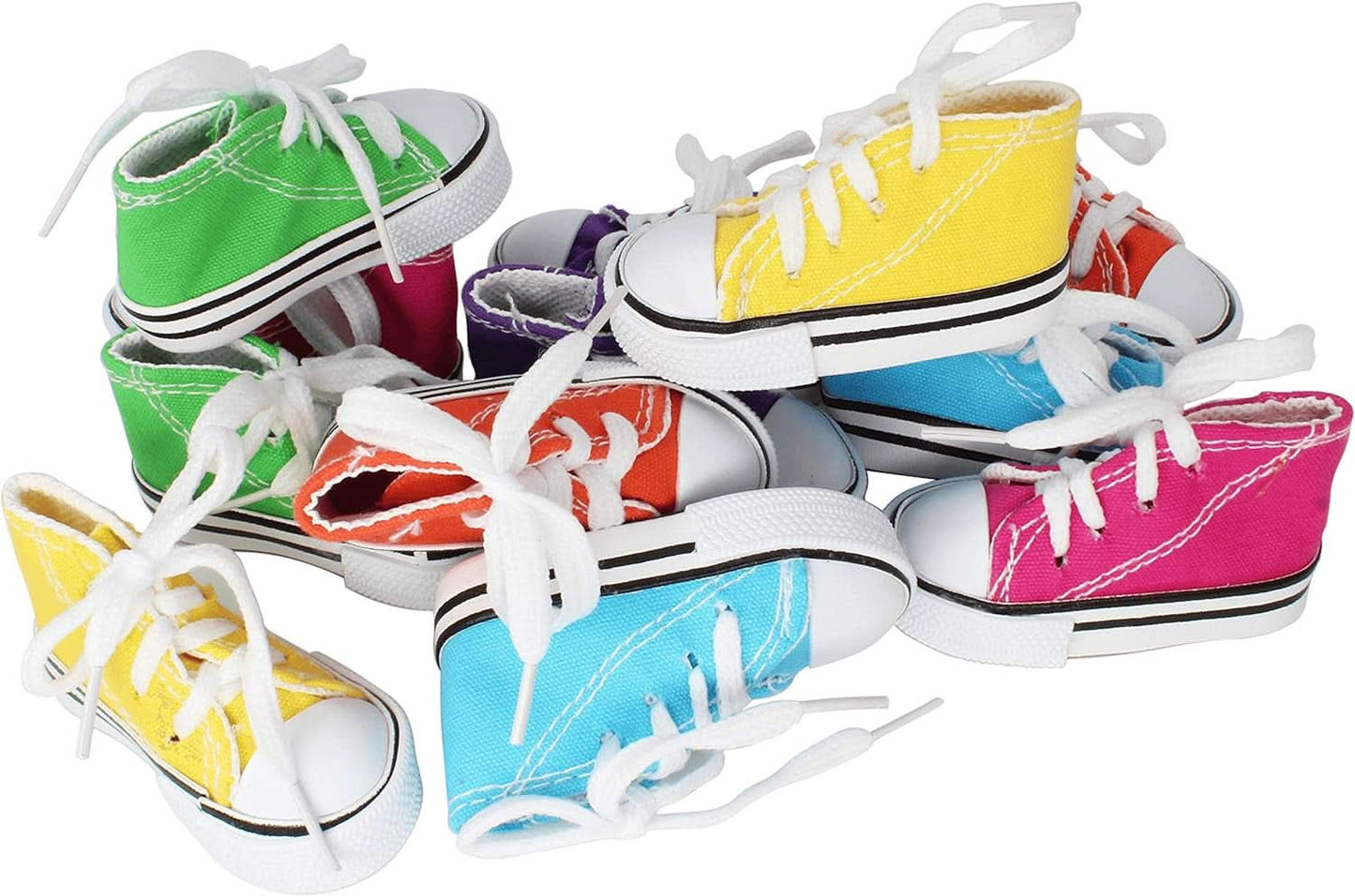 Pack of 12 Mini Sneakers - 3" Long x 1.5" High x 1.25" Wide Parrot Foot Talon Cage Toy for Senegal, Ringneck, Pionus, and Similar Birds