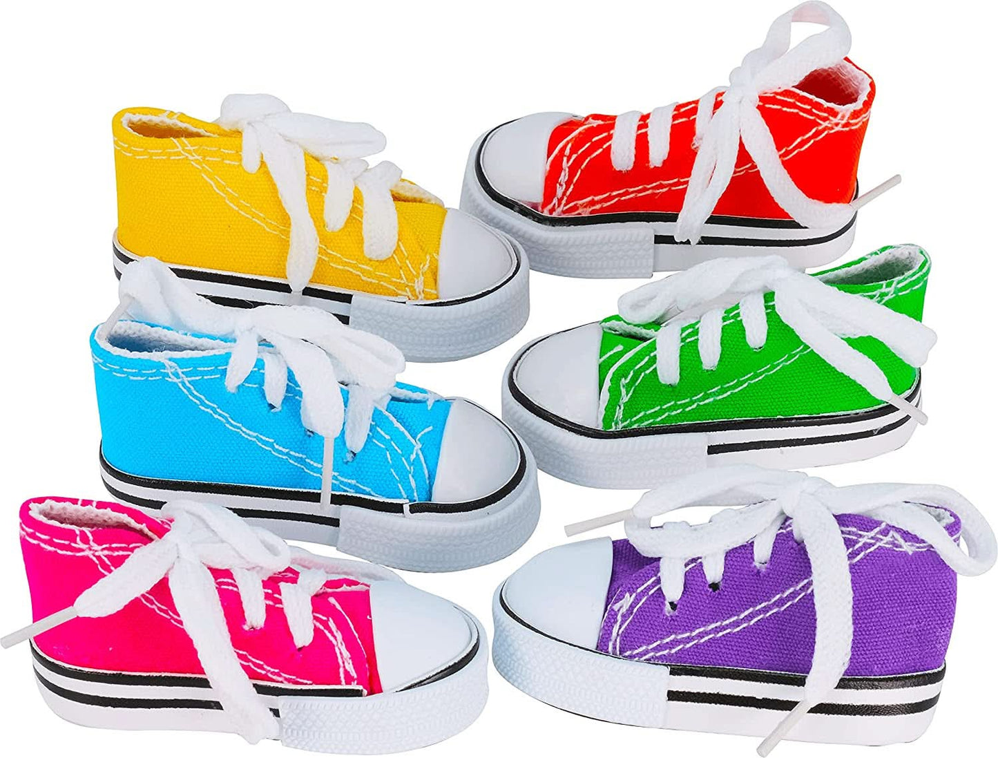 Pack of 12 Mini Sneakers - 3" Long x 1.5" High x 1.25" Wide Parrot Foot Talon Cage Toy for Senegal, Ringneck, Pionus, and Similar Birds