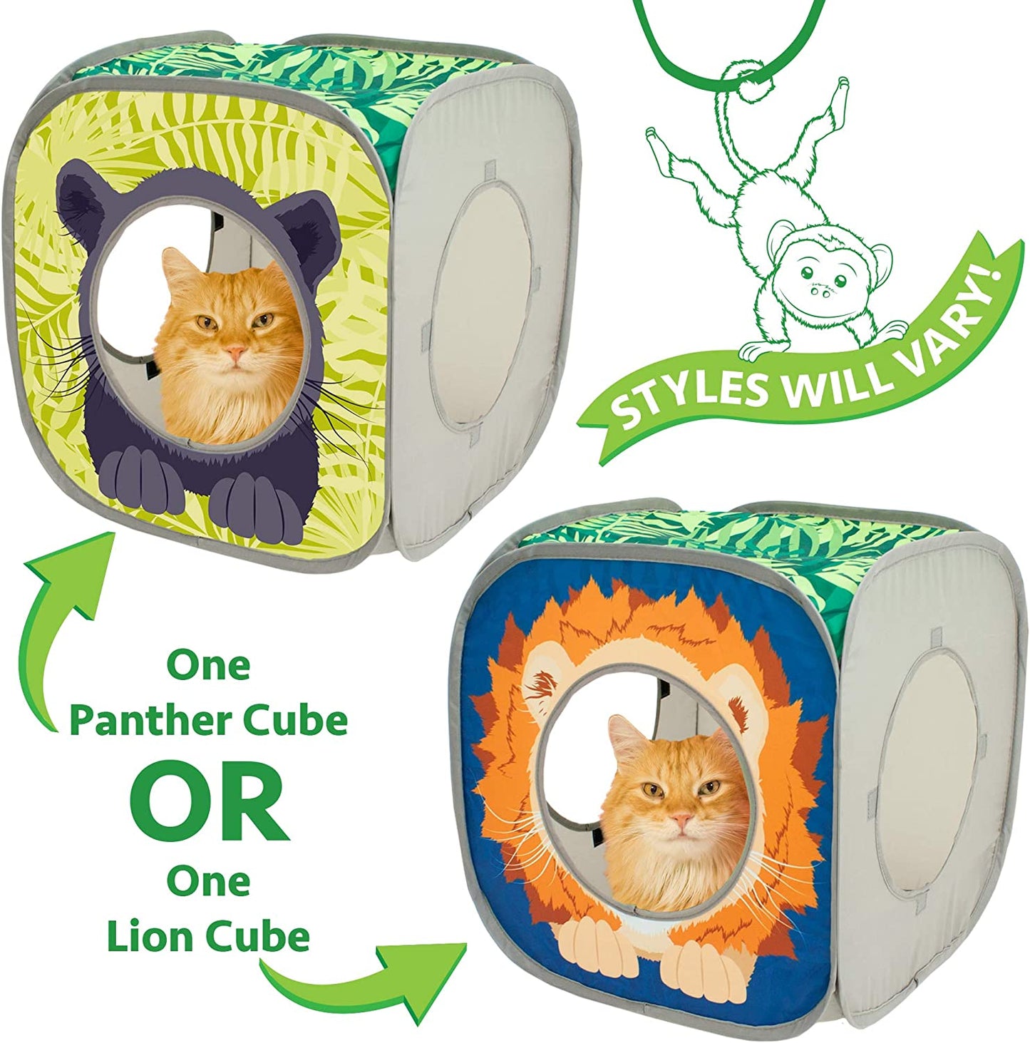 Safari Jungle Collapsible Cat Toy Cube Collection