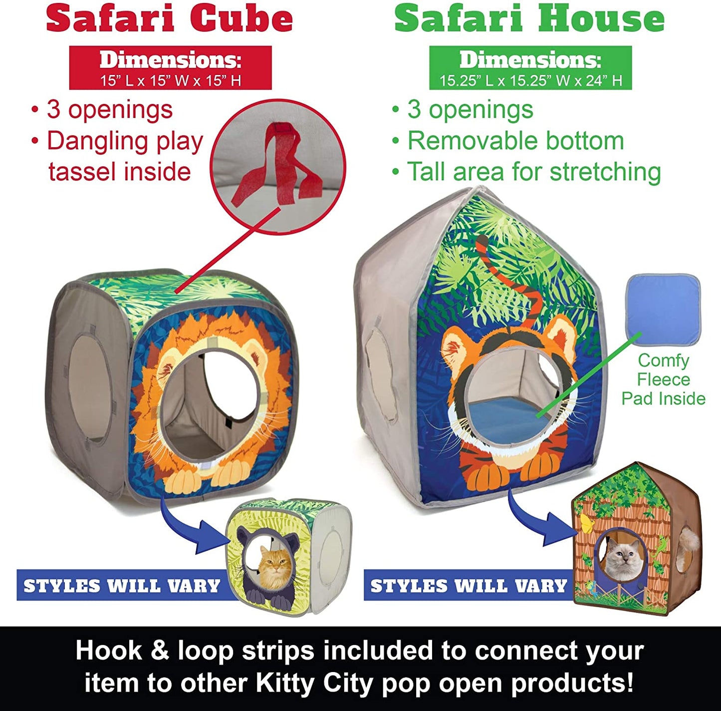 Safari Jungle Collapsible Cat Toy Cube Collection