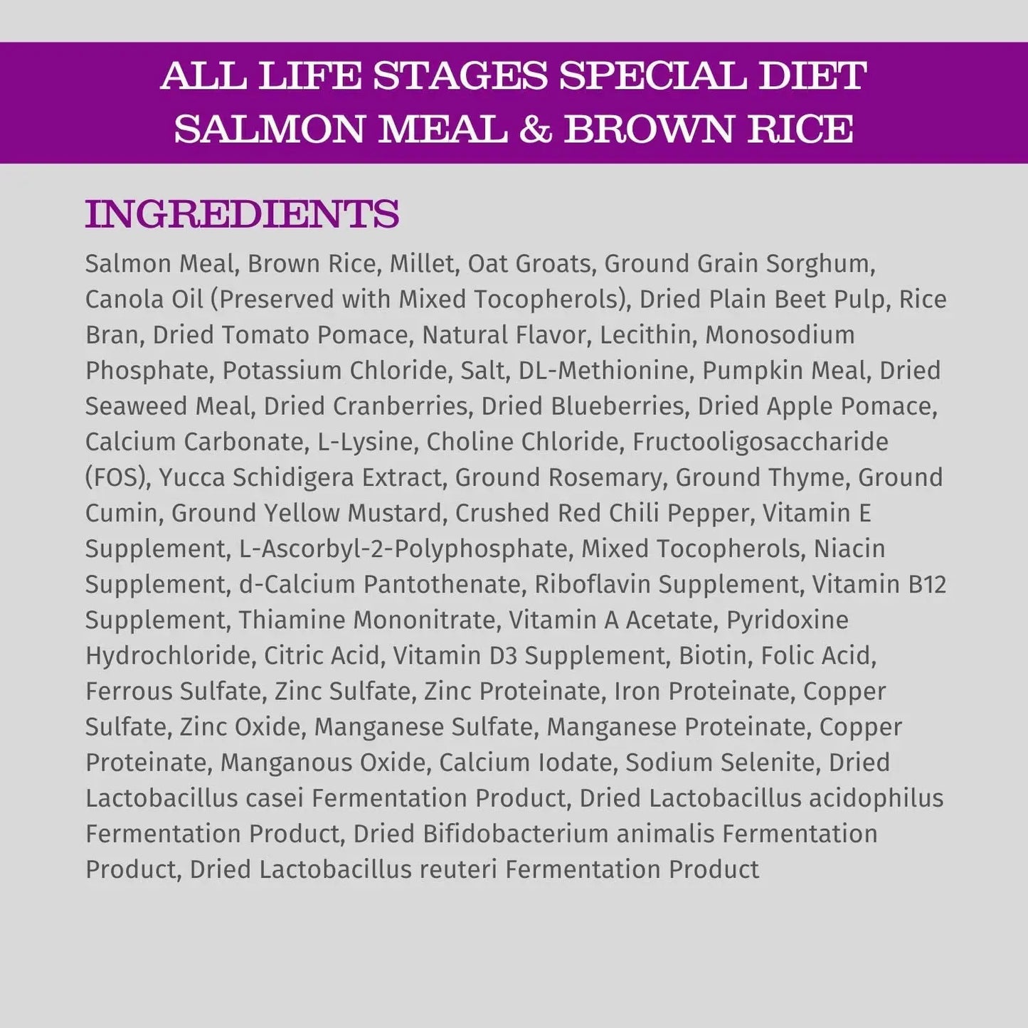 Special Diet Grain-Free Dry Dog Food for All Life Stages, 15 lb, Salmon Meal & Brown Rice Recipe for Sensitive Skin and Stomach