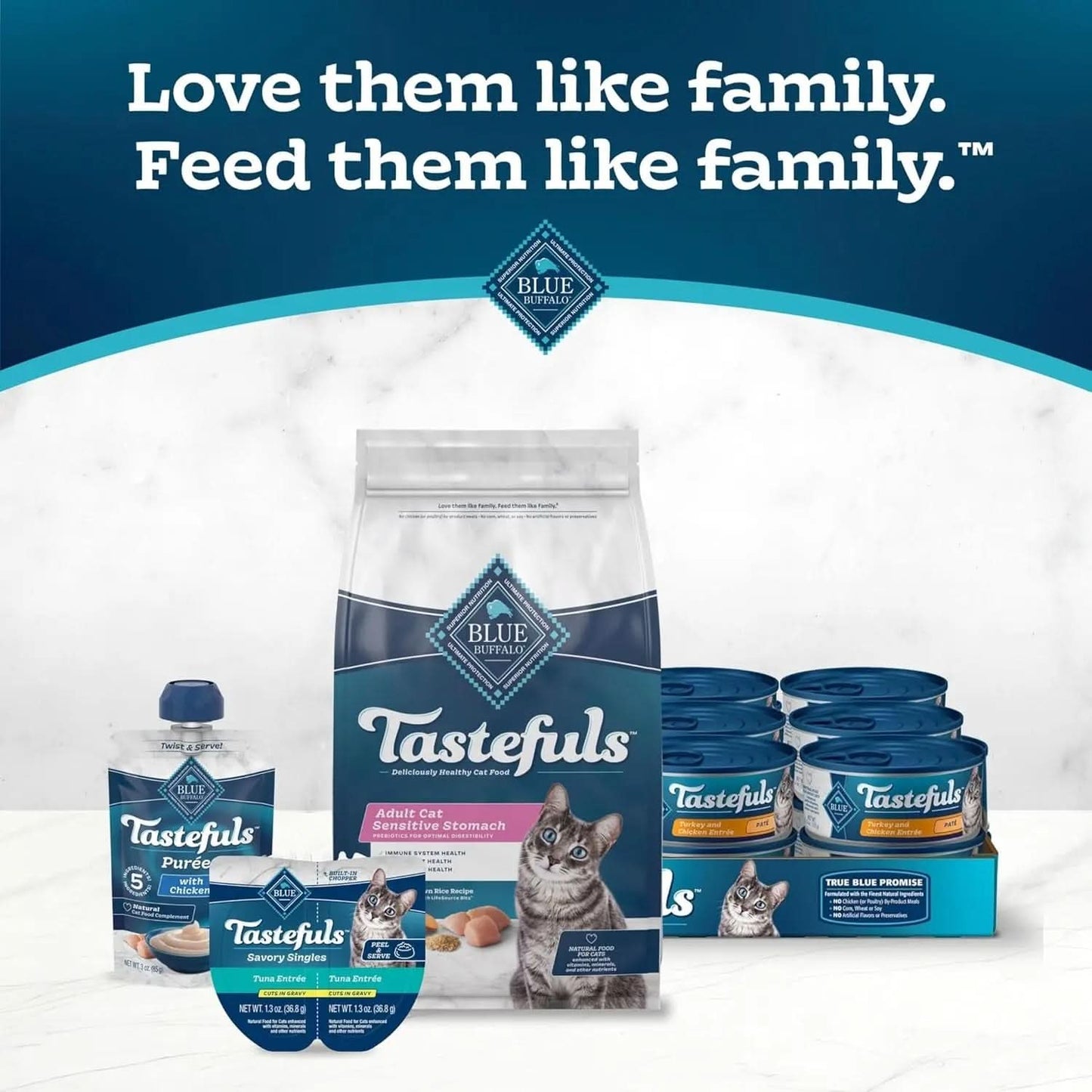 Tastefuls Natural Dry Cat Food for Adults with Sensitive Stomachs, Chicken & Brown Rice Recipe, 15 lb Bag