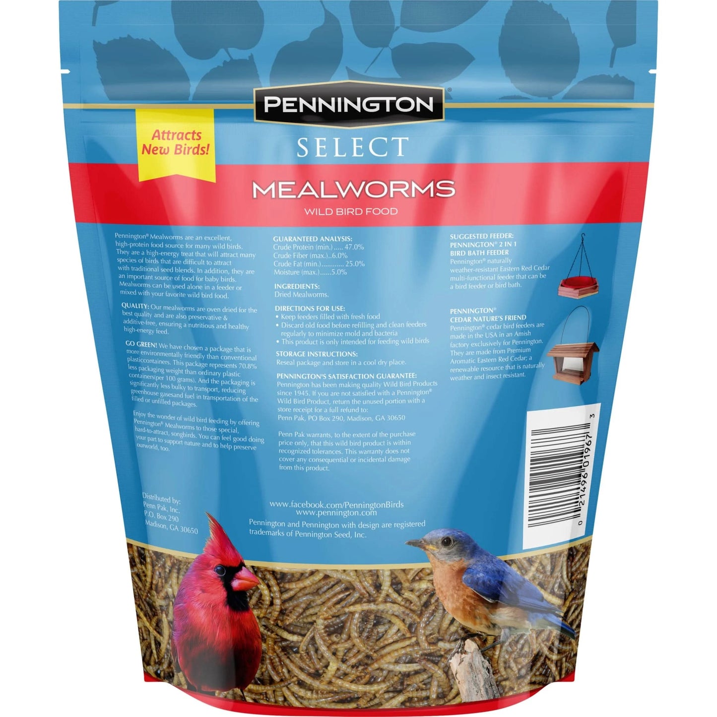 Select Mealworms, Bluebird and Wild Bird Food, 17.6 Oz. Bag, 1 Pack, Dry