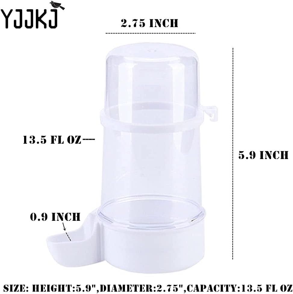 Automatic Bird Water Feeder, 13.5 Oz Suspended Water Dispenser for Parrots, Parakeets, Budgies, and Cockatiels (1 Piece)