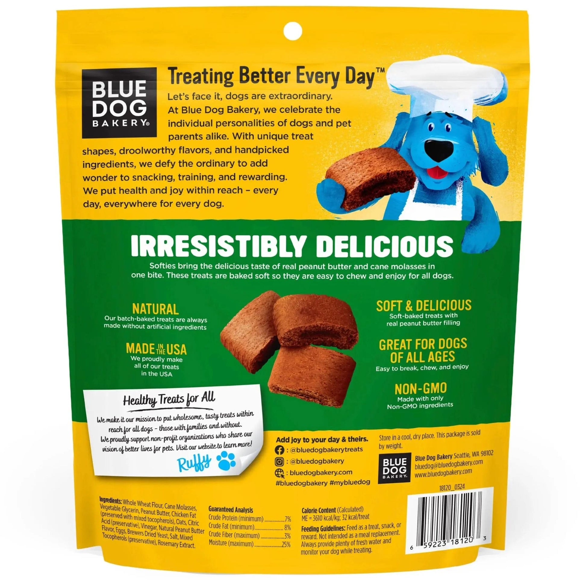 (2 Pack)  Softies Peanut Butter Flavor Medium Biscuit Treats for Dogs, 16.2 Oz. Bag