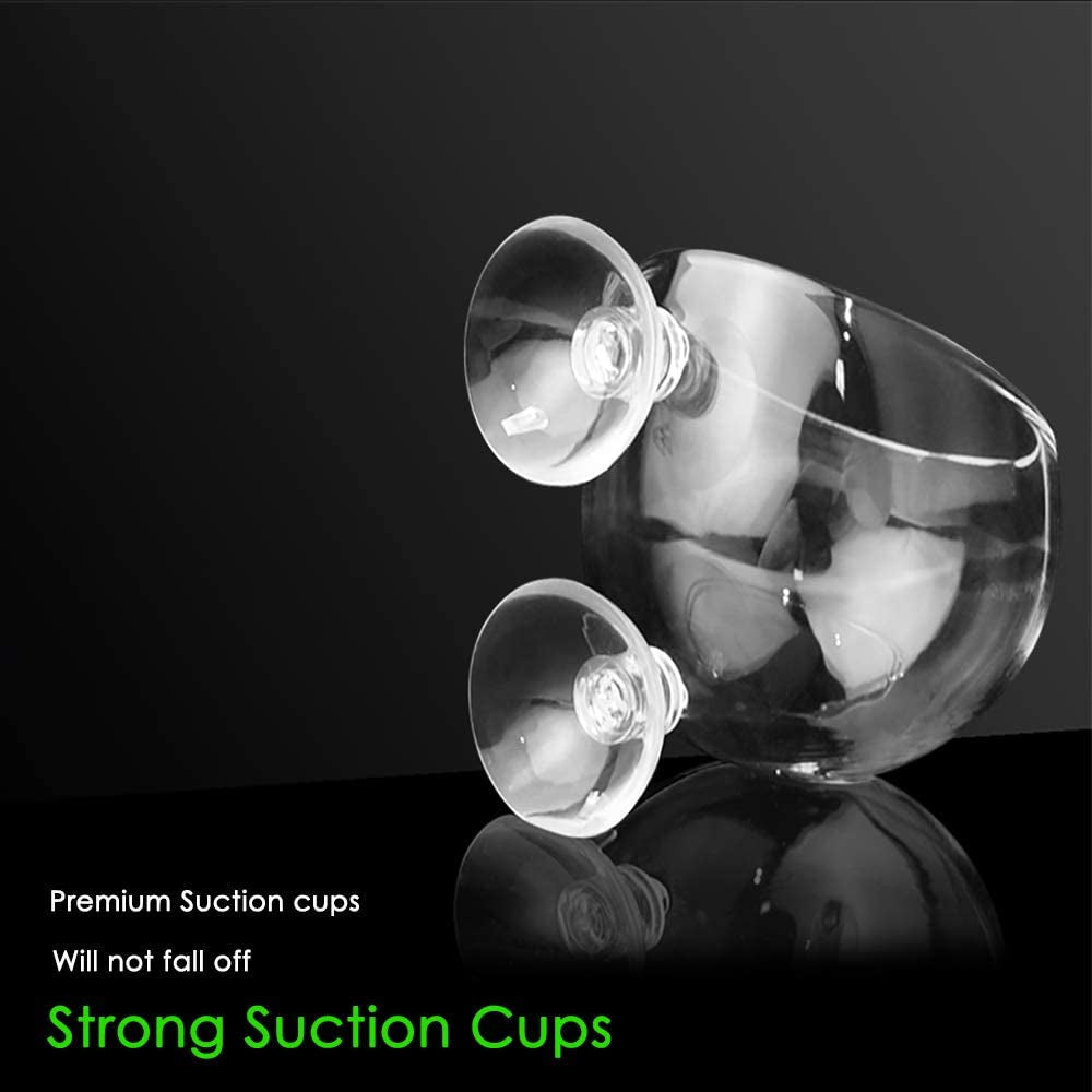 Double Crystal Glass Aquatic Plant Pot with Suction Cups for Aquarium Decoration and Live Plant Display