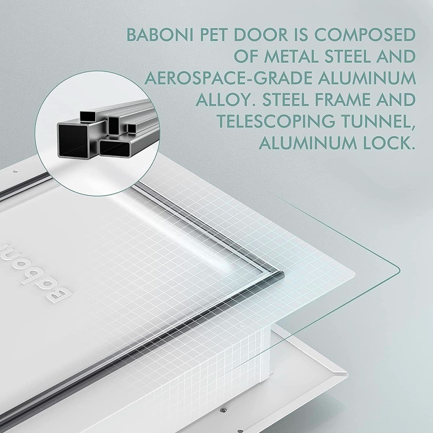 Large Pet Door for Wall with Steel Frame, Telescoping Tunnel, Aluminum Lock, and Double Flap Design for Dogs and Cats up to 100 lbs - Strong and Durable