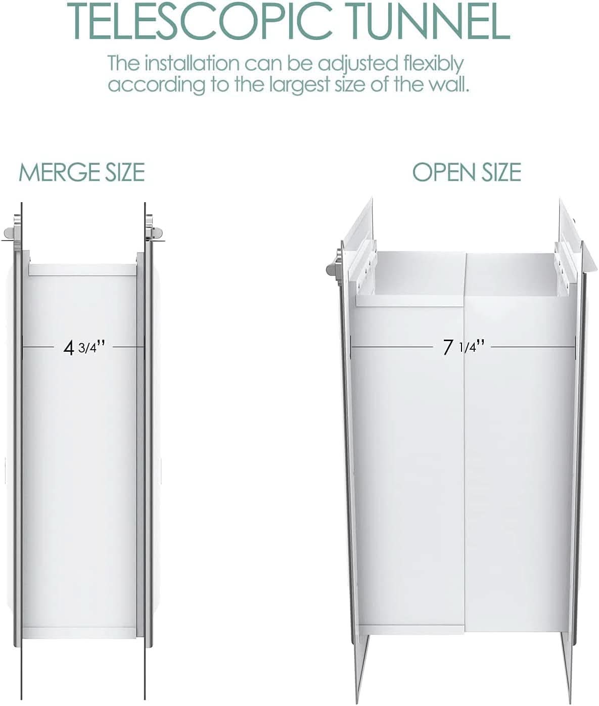 Large Pet Door for Wall with Steel Frame, Telescoping Tunnel, Aluminum Lock, and Double Flap Design for Dogs and Cats up to 100 lbs - Strong and Durable