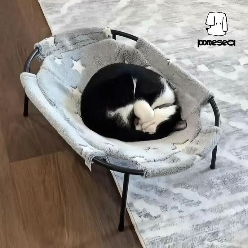 POMESEA Napping Spot,Desk & Floor Cat Hammock,Soft Elevated Pet Bed for Dogs & Cats, Glow in the Dark,Raised Cozy Hammock,Cat Lounge Furniture