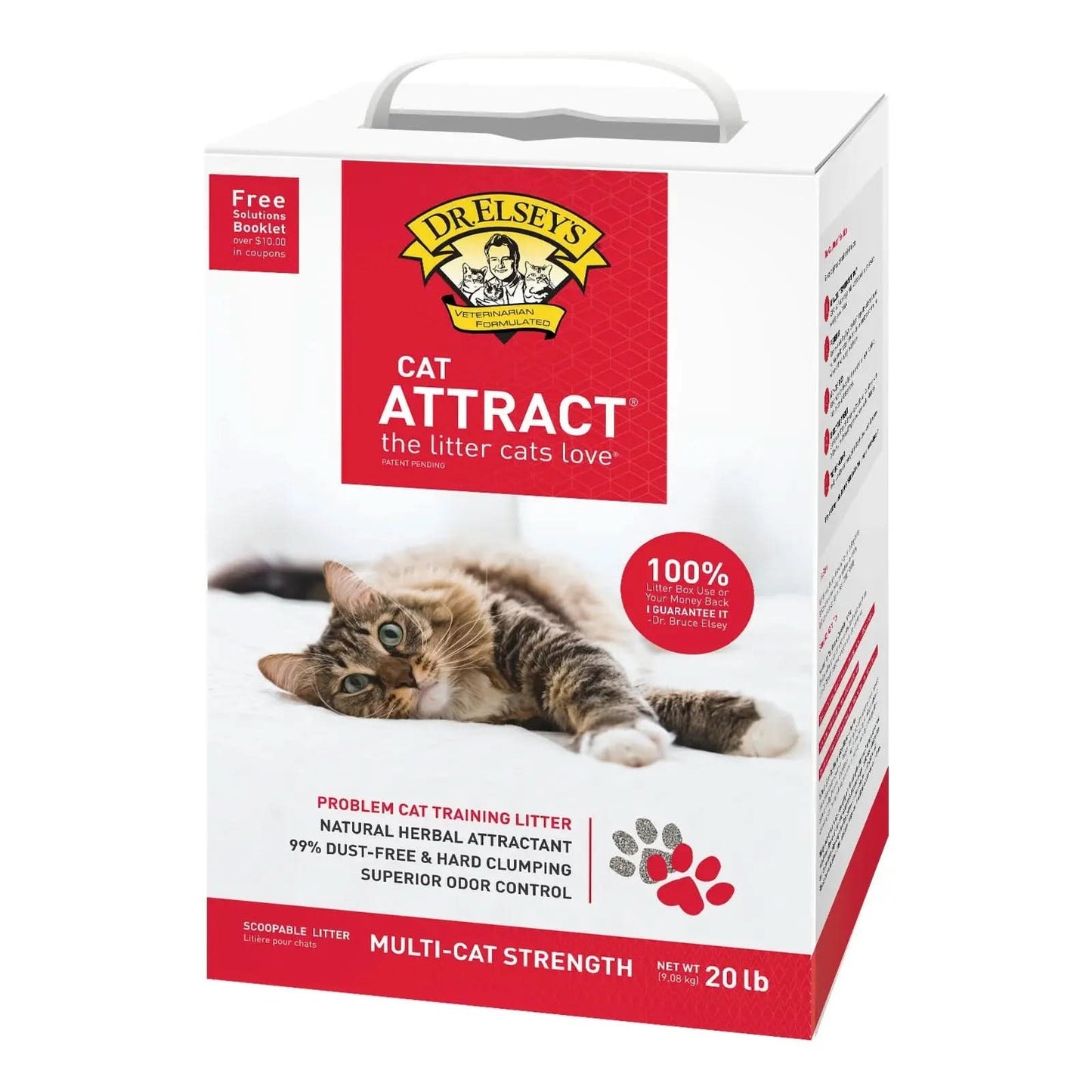 Cat Attract Natural Clumping Clay Cat Litter, Unscented, 20 Lb Box