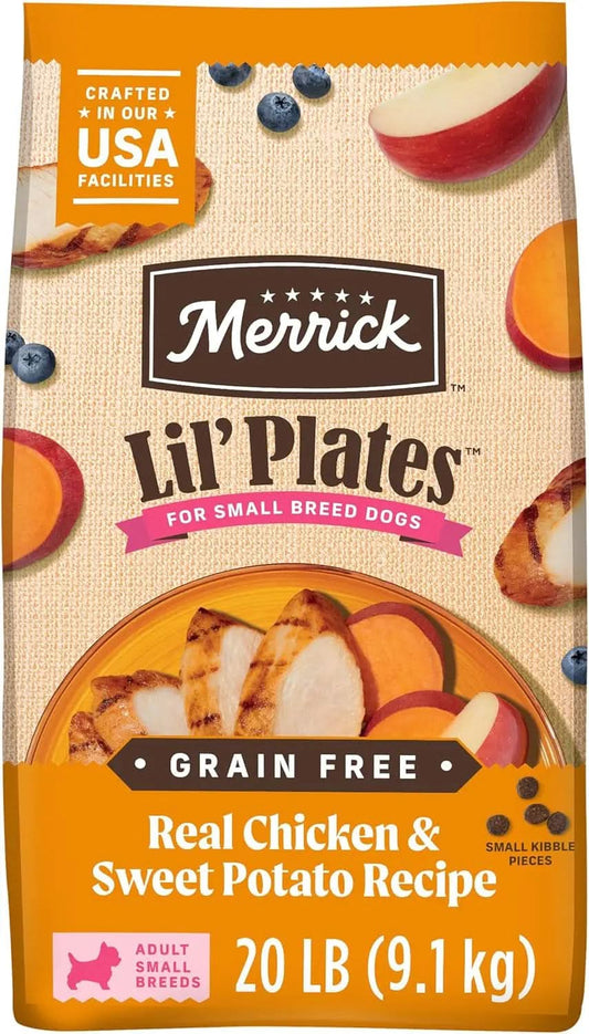Lil' Plates Premium Grain-Free Dry Dog Food for Small Breeds, Featuring Real Chicken and Sweet Potato Kibble - 20 lb Bag