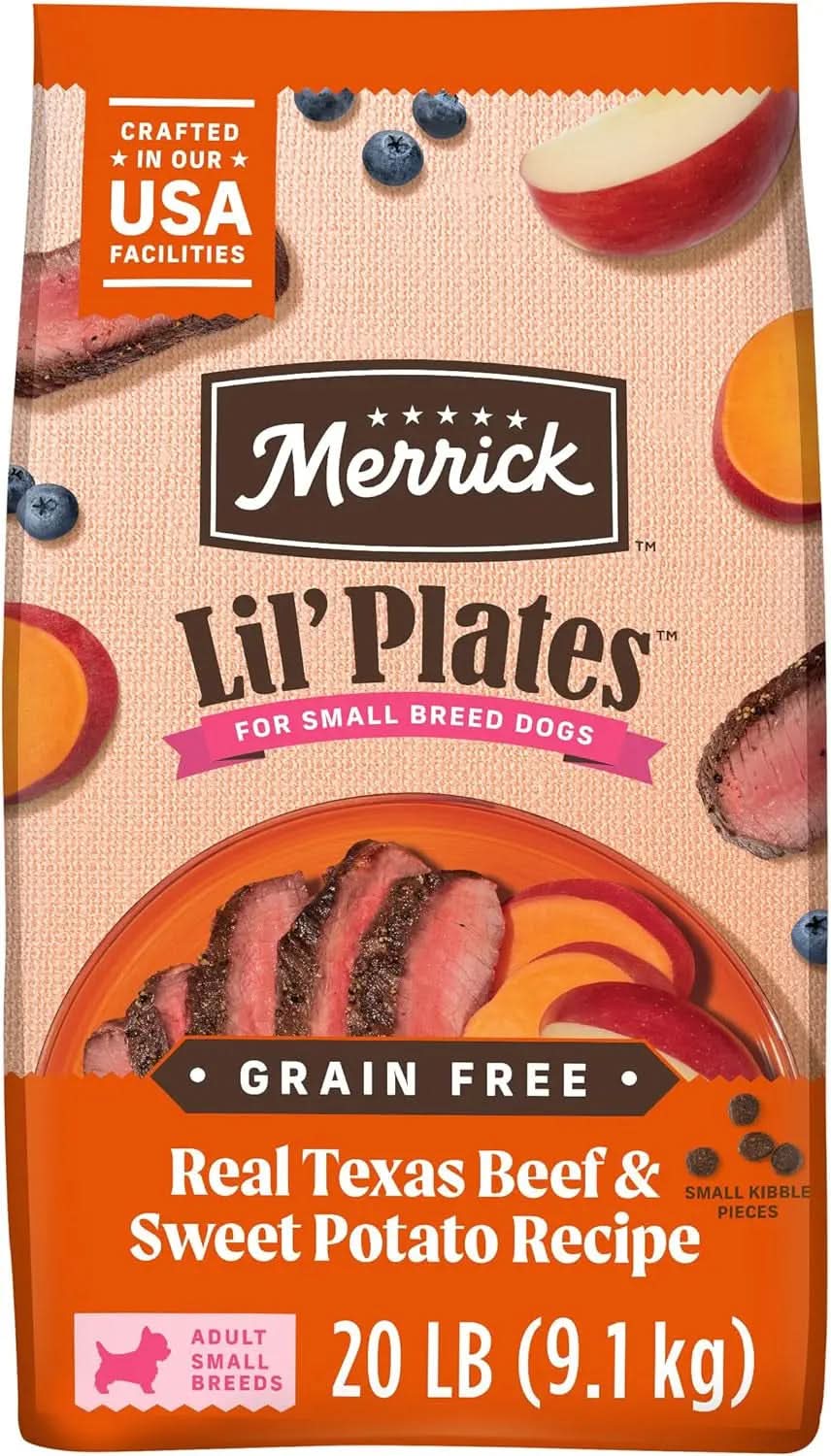 Lil' Plates Premium Grain-Free Dry Dog Food for Small Breeds, Real Texas Beef and Sweet Potato Kibble - 20 lb Bag